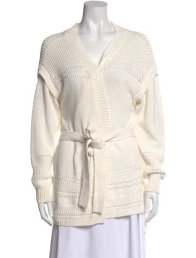 Pre-owned Intermix V-neck Sweater In White
