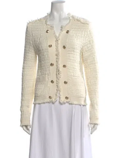 Pre-owned Intermix V-neck Sweater In White