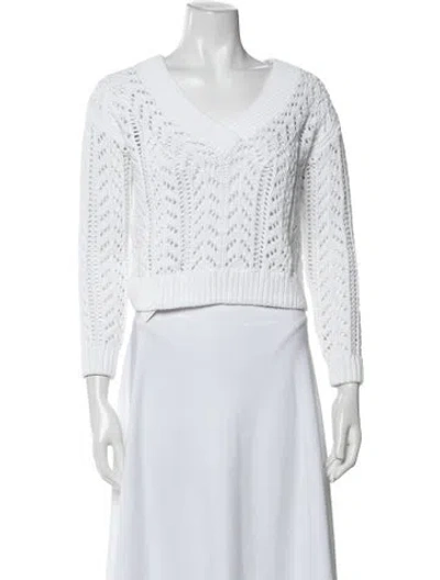 Pre-owned Intermix V-neck Sweater In White