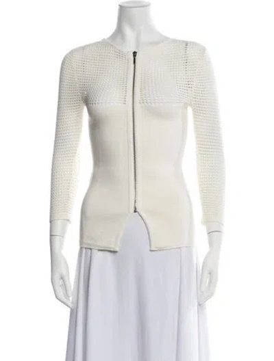Pre-owned Intermix V-neck Sweater In White