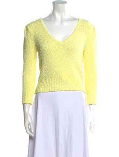Pre-owned Intermix V-neck Sweater In Yellow