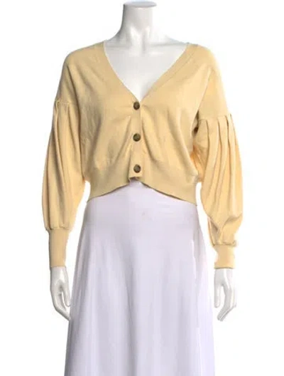 Pre-owned Intermix V-neck Sweater In Yellow
