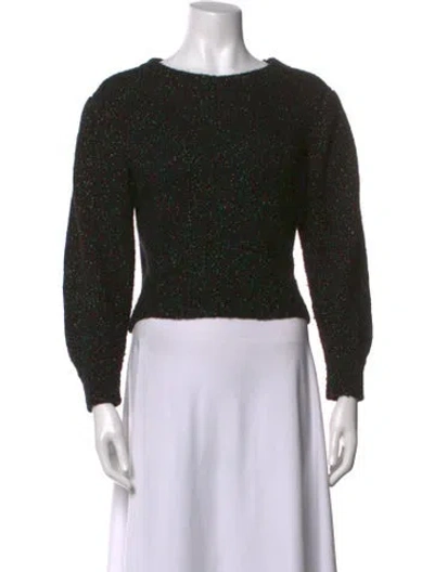 Pre-owned Intermix Wool Bateau Neckline Sweater In Black