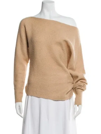 Pre-owned Intermix Wool Bateau Neckline Sweater In Neutral