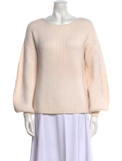 Pre-owned Intermix Wool Bateau Neckline Sweater In Neutral