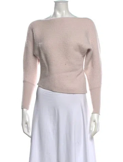 Pre-owned Intermix Wool Bateau Neckline Sweater In Neutral