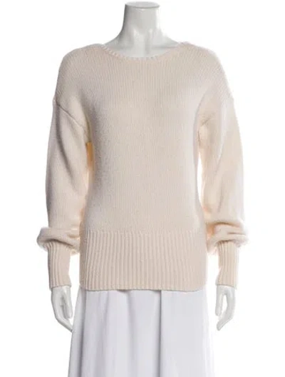 Pre-owned Intermix Wool Bateau Neckline Sweater In Neutrals