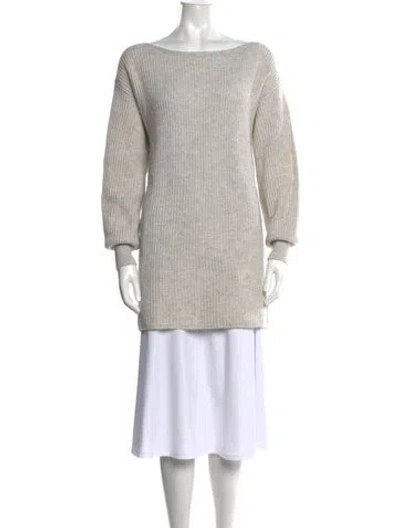 Pre-owned Intermix Wool Bateau Neckline Sweater In Neutrals