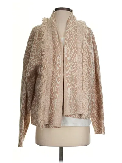 Pre-owned Intermix Wool Cardigan Sweater In Tan