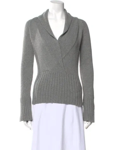 Pre-owned Intermix Wool Cowl Neck Sweater In Gray