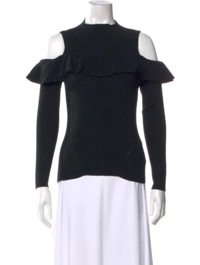 Pre-owned Intermix Wool Crew Neck Sweater In Black