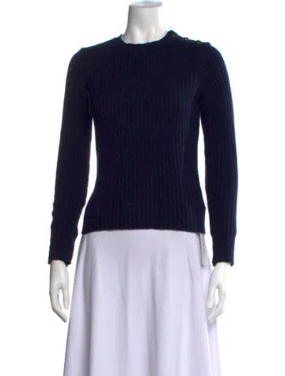 Pre-owned Intermix Wool Crew Neck Sweater In Blue