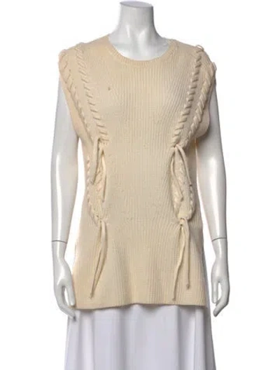 Pre-owned Intermix Wool Crew Neck Sweater In Neutrals
