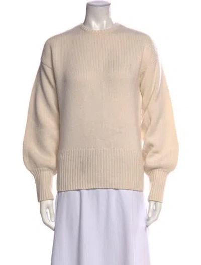Pre-owned Intermix Wool Crew Neck Sweater In Neutrals