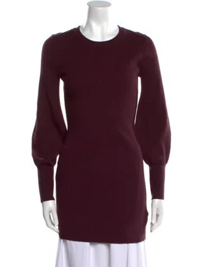Pre-owned Intermix Wool Crew Neck Sweater W/ Tags In Burgundy
