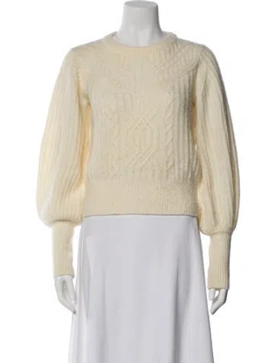 Pre-owned Intermix Wool Crew Neck Sweater In White