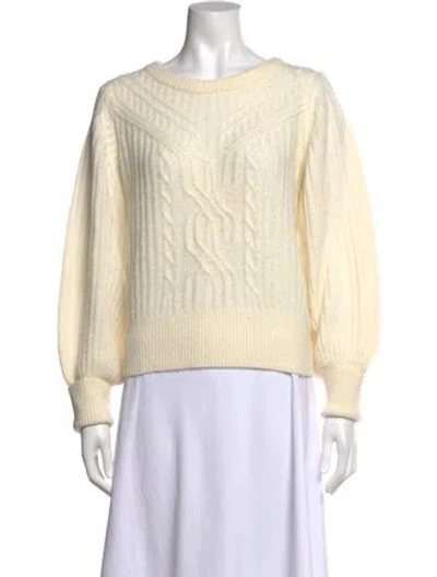 Pre-owned Intermix Wool Crew Neck Sweater In White