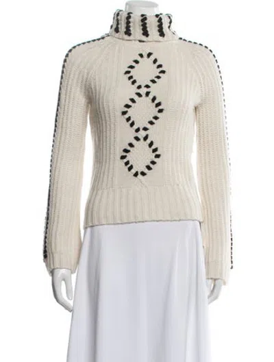 Pre-owned Intermix Wool Graphic Print Sweater In Neutrals