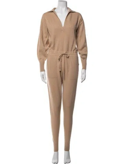 Pre-owned Intermix Wool Jumpsuit W/ Tags In Brown