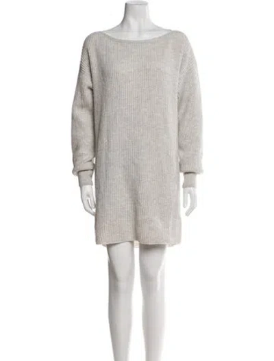 Pre-owned Intermix Wool Knee-length Dress In Gray