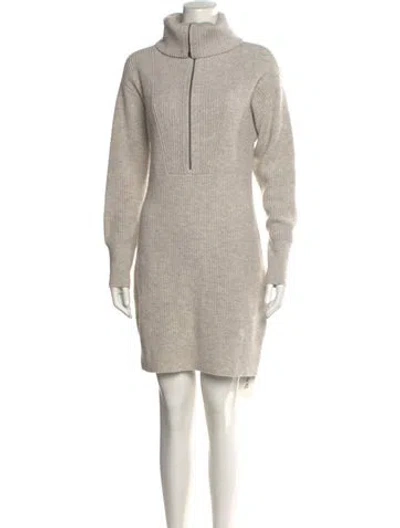 Pre-owned Intermix Wool Knee-length Dress In Gray