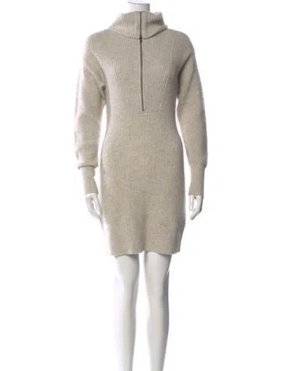 Pre-owned Intermix Wool Knee-length Dress In Gray