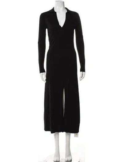 Pre-owned Intermix Wool Long Dress In Black
