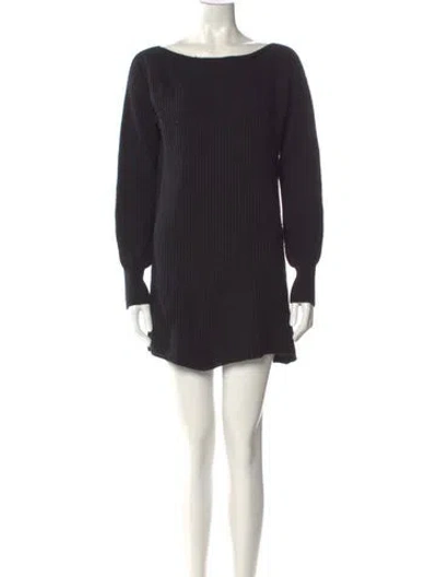 Pre-owned Intermix Wool Mini Dress In Black