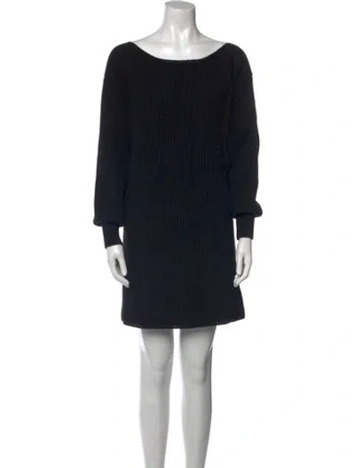 Pre-owned Intermix Wool Mini Dress In Black