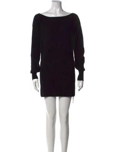 Pre-owned Intermix Wool Mini Dress In Black