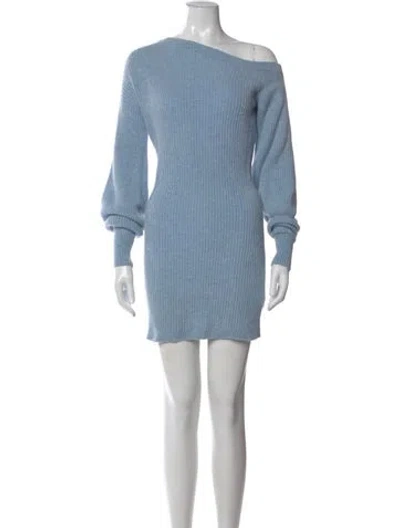 Pre-owned Intermix Wool Mini Dress In Blue