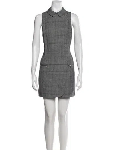 Pre-owned Intermix Wool Mini Dress In Gray