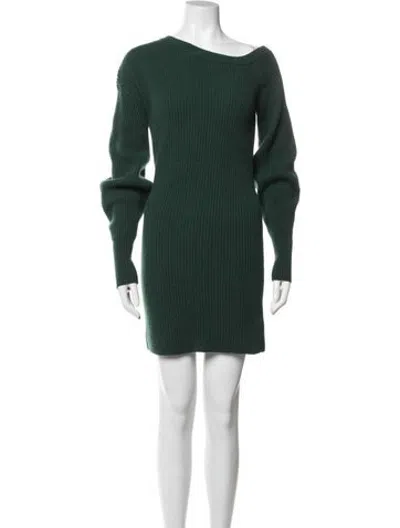 Pre-owned Intermix Wool Mini Dress In Green