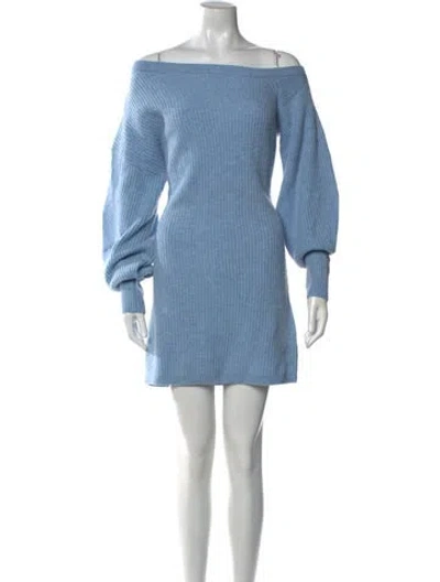 Pre-owned Intermix Wool Mini Dress W/ Tags In Blue