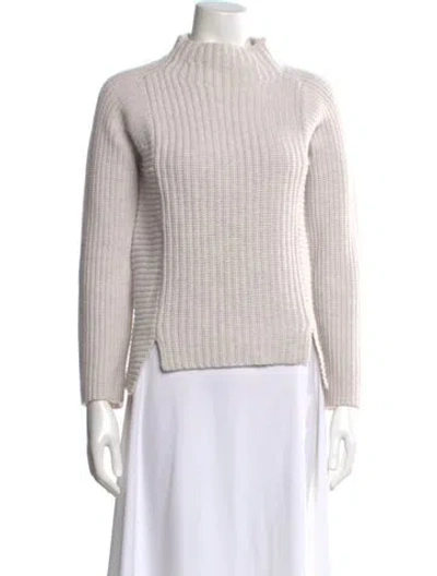 Pre-owned Intermix Wool Mock Neck Sweater In Gray