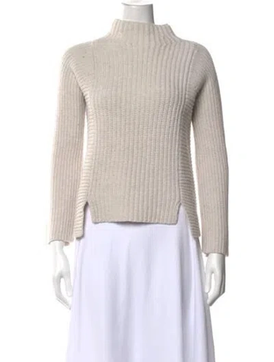 Pre-owned Intermix Wool Mock Neck Sweater In Grey