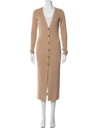 Pre-owned Intermix Wool Open Front Sweater In Neutral