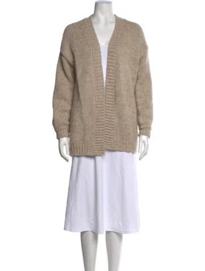 Pre-owned Intermix Wool Open Front Sweater In Neutral