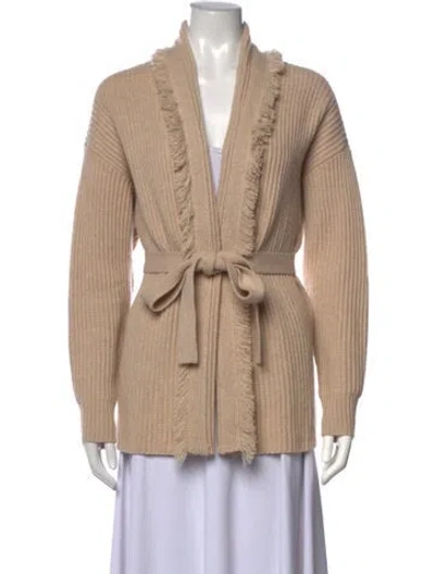 Pre-owned Intermix Wool Open Front Sweater In Neutrals