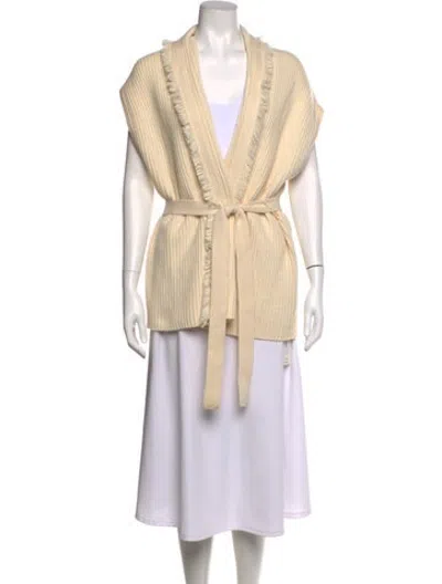 Pre-owned Intermix Wool Open Front Sweater W/ Tags In Neutrals