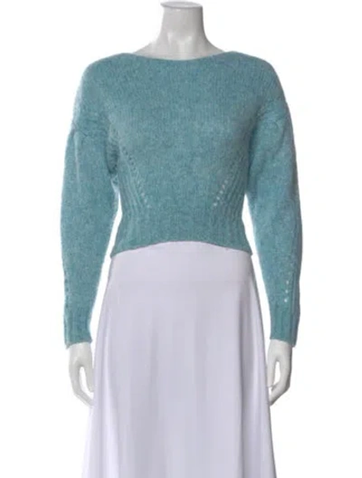 Pre-owned Intermix Wool Patterned Sweater In Blue
