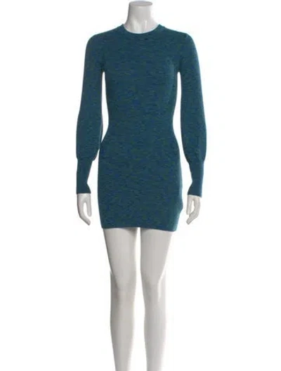 Pre-owned Intermix Wool Patterned Sweater In Blue