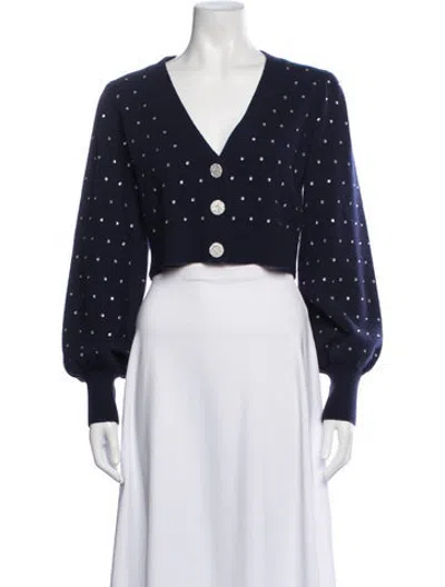 Pre-owned Intermix Wool Patterned Sweater In Blue