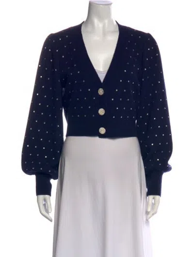 Pre-owned Intermix Wool Patterned Sweater In Blue