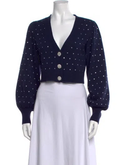 Pre-owned Intermix Wool Patterned Sweater In Blue