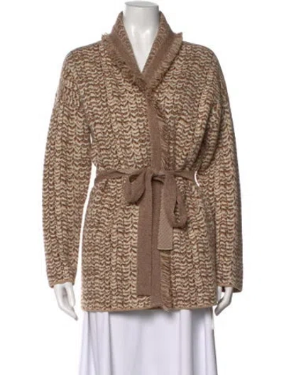 Pre-owned Intermix Wool Patterned Sweater In Brown