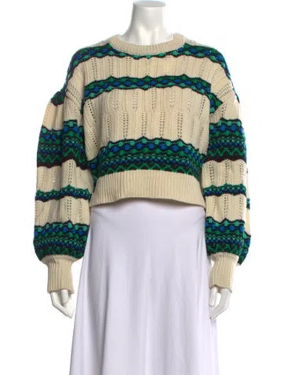 Pre-owned Intermix Wool Patterned Sweater In Multicolor