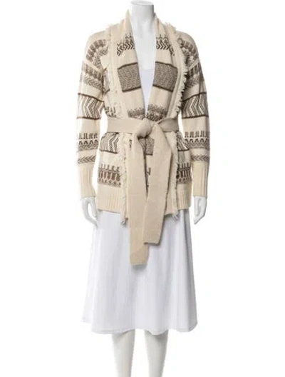 Pre-owned Intermix Wool Patterned Sweater In Neutral