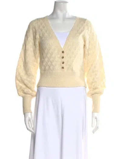 Pre-owned Intermix Wool Patterned Sweater In Neutral