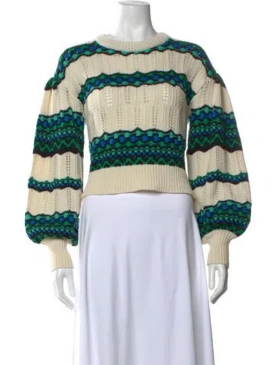 Pre-owned Intermix Wool Patterned Sweater In Neutral